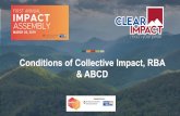 Conditions of Collective Impact, RBA & ABCD & ABCD (2).pdf · Assumptions for Creating Community Level Change. 5 • Collective impact requires wide a variety of strategies and data