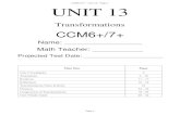 CCM6+/7+ - Unit 13 - Page 1 UNIT 13jtownsendmath.weebly.com/uploads/8/1/8/3/81834070/ccm6_7__uni… · CCM6+/7+ - Unit 13 - Page 6 Page 6 Translation Practice Plot the coordinates