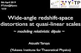 Wide-angle redshift-space distortions at quasi-linear scales...Redshift-space distortions Generalized Redshift we actually measure involves not only Doppler effect but also several