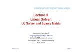 Lecture 9. Linear Solveraice.sjtu.edu.cn/msda/data/courseware/SPICE/lect09... · Let y = Ux. 2. Solve y from Ly = b 3. Solve x from Ux = y The task of L & U factorization is to find