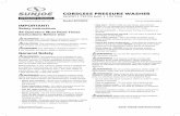 R CORDLESS PRESSURE WASHER...pressure washer in rain, or in wet locations. Battery Safety Warnings This manual contains important safety and operating instructions for your battery