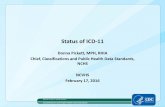 Status of ICD-11 · 2/17/2016  · ICD, Clinical Modification. Year in Use in the U.S. First . 1900 ; 1900-1909 . Second : 1909 . 1910-1920 : Third . ... –Across the whole classification