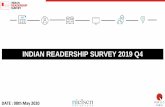 INDIAN READERSHIP SURVEY 2019 Q4bestmediainfo.in/mailer/nl/nl/IRS-2019-Q4-Highlights.pdf · Media Considered: Newspaper, TV, Radio and Digital Any 1 Media No Media Figs. in % WITH