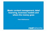 Music content management, label licensing, business models ... · RealNetwork’s for their B2B products in the mobile carrier space. 3 RealNetworks Confidential Presentation outline: