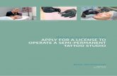 Manual on how a person can APPLY FOR A LICENSE TO OPERATE A SEMI-PERMANENT … · 2019-12-19 · 4 a. A person interested in providing semi-permanent tattooing services must apply