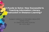 A Puzzle to Solve: How Successful Is Teaching Information ...ecil2013.ilconf.org/wp-content/uploads/2013/11/... · Problems in the Study 1. The faculty-tests not a requirement. So