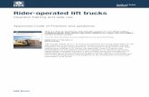 Rider-operated lift trucks · 2018-11-08 · Rider-operated lift trucks Page 3 of 44 Contents Notice of Approval 4 Introduction 5 The law 6 Rider-operated lift trucks: Operator training