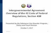 Intergovernmental Agreement Overview of the 42 Code of ...€¦ · 30/10/2017  · CMS distinguishes between ... writing. • Following receipt of a notification of an adverse benefit