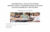 Written Communication Assessment Report 2017€¦ · The new GeneralEducation program at Chico State was implemented in Fall 2012 ... Course Papers reviewed ENGL 130I 227 GEOG 101I