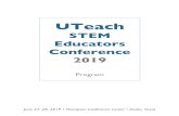 STEM Educators Conference 2019 - UTeach...reward Texas teachers at the elementary, middle, and high school levels. TMA is giving away a total of $51,500 in cash prizes to outstanding