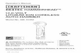 n T HAMMERHEAD TM 12.0-VOLT LITHIUM-ION CORDLESS AUTO … · Operator's Manual n T HAMMERHEAD TM 12.0-VOLT LITHIUM-ION CORDLESS AUTO-HAMMER Model No. 320. 61352 Powered by an ENERGYSTAR"
