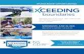 SPONSORSHIP OPPORTUNITIES - Amazon S3 · SPONSORSHIP OPPORTUNITIES . The NSCD Exceeding Boundaries Breakfast raises awareness for therapeutic recreation and adaptive sports while