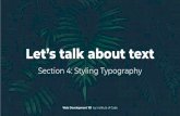 Let’s talk about text · Web Development 101 by Institute of Code Font Size Generally it’s best practice to use rems for most typography. NO. 60 h2 {font-size: 1.5rem; } h3 {font-size: