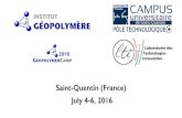 Saint-Quentin (France) July 4-6, 2016 - Geopolymer · Homogeneously dispersed graphene reinforced geopolymer castables were easily and simply prepared through in-situ reduction of