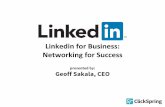 Networking for Success Linkedin for Businessrosevillechamber.com/wp-content/uploads/2013/06/LinkedIn-for-Busi… · Following on LinkedIn Follow a Company Page for their updates to