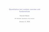 Quantitative text analysis overview and fundamentals · Quantitative text analysis requires assumptions I That texts represent an observable implication of some underlying characteristic
