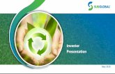 Investor Presentation · SusGlobal aims to monetize a portfolio of applications and facilities to capitalize on the ... Commissioner of Ontario from 2000 to 2015. Miller was also