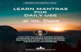 LEARN MANTRAS FOR DAILY USE - Swami Purnachaitanya€¦ · be initiated into Gayatri Mantra first, through the Upanayana ceremony. One then has to learn the mantras from a proper