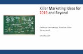Killer Marketing Ideas for 2019 and Beyond · Killer Marketing Ideas for 2019 and Beyond Presenter: Devin Kropp, Associate Editor Horsesmouth January 2019. ... Presentations, Webinars