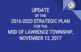 UPDATE OF THE 2016-2020 STRATEGIC PLAN FOR THE MSD OF LAWRENCE TOWNSHIP, OCTOBER 30, 2017 … · Recommended Board Goals for 2017-18 1. The letter grade for the MSD of Lawrence Township