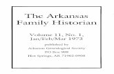 The Arl(ansas Family Historian...The Arl(ansas Family Historian Volume 11, No.1, Jan/Feb/Mar 1973 published by Arkansas Genealogical Society po Box 908 Hot Springs, AR 71902-0908 ,.I
