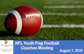 NFL Youth Flag Football Coaches Meeting August 7, 2019€¦ · Defense is allowed one (1) defensive coach on the field. •Grades 5-10 –Offense may only have one (1) offensive coach