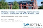 Battery storage technology improvements and cost ...€¦ · Battery storage technology improvements and cost reductions to 2030: ... IRENA event on 'Battery storage cost and market