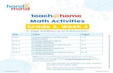 teach hom e home...Grade 2, Week 3 2-Digit Addition and Subtraction Day Topic Pages Day 1 2-Digit Addition: Splitting by Place Value 2-5 Day 2 2-Digit Addition: Add a Friendly Number