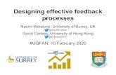 UQ Effective feedback processes · Designing effective feedback processes Naomi Winstone, University of Surrey, UK @DocWinstone David Carless, University of Hong Kong @CarlessDavid