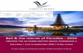Bali & the Islands of Paradise - 2020 - Agent World · 2019-02-21 · 3 Early morning sailing to Satonda Island.Monday KERAMAT SATONDA Morning sailing to Satonda Island. This spectacular