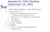 AAgenda for CWG Meeting genda for CWG Meeting September … · 2002-09-24 · Status (V2.0) Admin Module ... * * Includes business process reengineering and design Start Continuing.