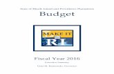 State of Rhode Island and Providence Plantations Budget Year Budgets/Operating Budget 20… · FY 2016 The Governor recommends total expenditures of $2.430 billion for the FY 2016