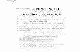 TH ST CONGRESS SESSION S. CON. RES. 13 · 111TH CONGRESS 1ST SESSION S. CON. RES. 13 CONCURRENT RESOLUTION 1 Resolved by the Senate (the House of Representatives 2 concurring), 3