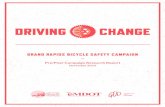 GRAND RAPIDS BICYCLE SAFETY CAMPAIGN...campaign survey and opted-in to participating in future research. − Note: The post-campaign survey was not promoted via the city of Grand Rapids