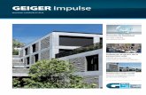 geiger impulse 01-2016 · Debate en el sector de la protección solar GEIGER abre el debate sobre requisitos y expectativas ¿Cuáles son las verdaderas expectativas en el sector