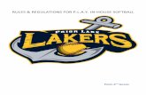 Rules and Regulations for P.L.A.Y. InHouse Softball · 2019-02-21 · P.L.A.Y. OBJECTIVE AND PERSPECTIVE The P.L.A.Y. In-House Softball program is designed to provide an organized