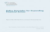 Policy Principles for Expanding Financial Access · 2019-12-17 · Policy Principles for Expanding Financial Access Stijn Claessens, Patrick Honohan, and Liliana Rojas-Suarez, co-chairs