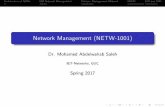 Network Management (NETW-1001) - GUC...Network of telecom. equipment Operations systems Other TMNs TMN Notice the following: Managed telecom. equipment in the telecom. network are