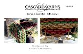 Crocodile ShawlThis crocodile stitch shawl, has a modified version of the standard crocodile stitch. Instead of showing the wrong side of the double crochet forming every scale, we