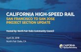 SAN FRANCISCO TO SAN JOSE PROJECT SECTION UPDATE€¦ · Millbrae Community Center Millbrae, CA South Peninsula CWG March 14, 2019, 6:00 to 8:00 p.m. Sunnyvale Community Center Sunnyvale,