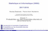 Cours 1 : Probabilites sur des ensembles discrets et ...3i005.lip6.fr/pmwiki/uploads/Main/cours1-2017.pdf · Une (tres) petite histoire des probabilit` es et´ statistiques eXVI siecle