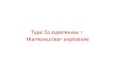Type Ia supernovae = thermonuclear explosions · 2007-05-03 · Type Ia supernovae = thermonuclear explosions. Homogeous spectra. Exceptions. Bump in IR. Delta m 15. Stretch factor
