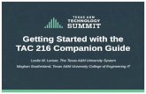 Getting Started with the TAC 216 Companion Guide€¦ · Getting Started with the TAC 216 Companion Guide Leslie W. Lenser, The Texas A&M University System Meghan Southerland, Texas