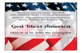 God Bless America - Amazon S3 · God Bless America . 4:00 PM Josephine Compagna 9:00 AM Peggy Leonard MASS INTENTIONS ... First group will be held Wednesday, October 25th in the Bishop