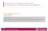 Conditions of Working with QBuild - Contractors (AGR419) · Contractors and workers engaged in the provision of works and services shall comply with all relevant legislation. f. All