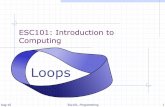 ESC101: Introduction to Computing · Computing Loops Aug-16 1. Esc101, Programming Printing Multiplication Table 5 X 1 = 5 5 X 2 = 10 5 X 3 = 15 5 X 4 = 20 5 X 5 = 25 5 X 6 = 30 5