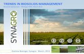TRENDS IN BIOSOLIDS MANAGEMENT - Trends in Biosolids Management.pdfBiosolids Symposium – Michigan WEA, March 2013 Andrew Bosinger, Synagro. March, 2013 . AGENDA ... •Expected to