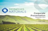NHP Corporate Presentation September2019...affecting crops, such as grey mould (viticulture, vegetables) and powdery mildew (cannabis). ... World Intellectual Property Organization