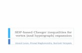 SDP-based Cheeger inequalities for vertex (and hypergraph ... · Take any graph N with spectral gap W. Fix != ↑> Reduce this computation to bounding analytic expansion of the Gaussian