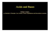 Acids and Bases - San Francisco State Universityfunnel.sfsu.edu/courses/geol480/lectures/lecture4.pdf · 2005-09-12 · Strong vs. Weak Acids and Bases Strong acids: release all or